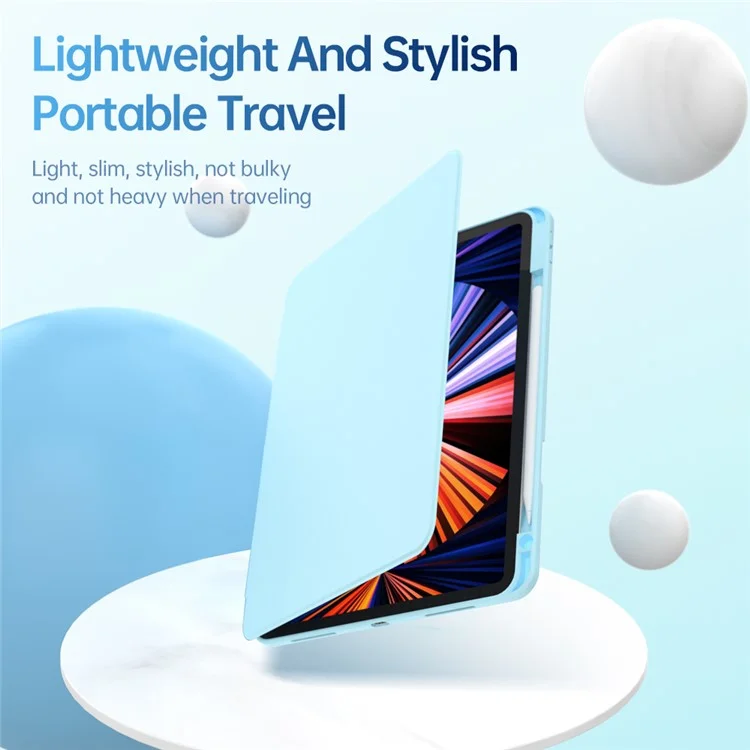 Für iPad 10.9 (2022) Case Anti-Kratzer PU-Leder+Acryl+TPU Auto Wake/Sleep Tablet-Abdeckung - Blau
