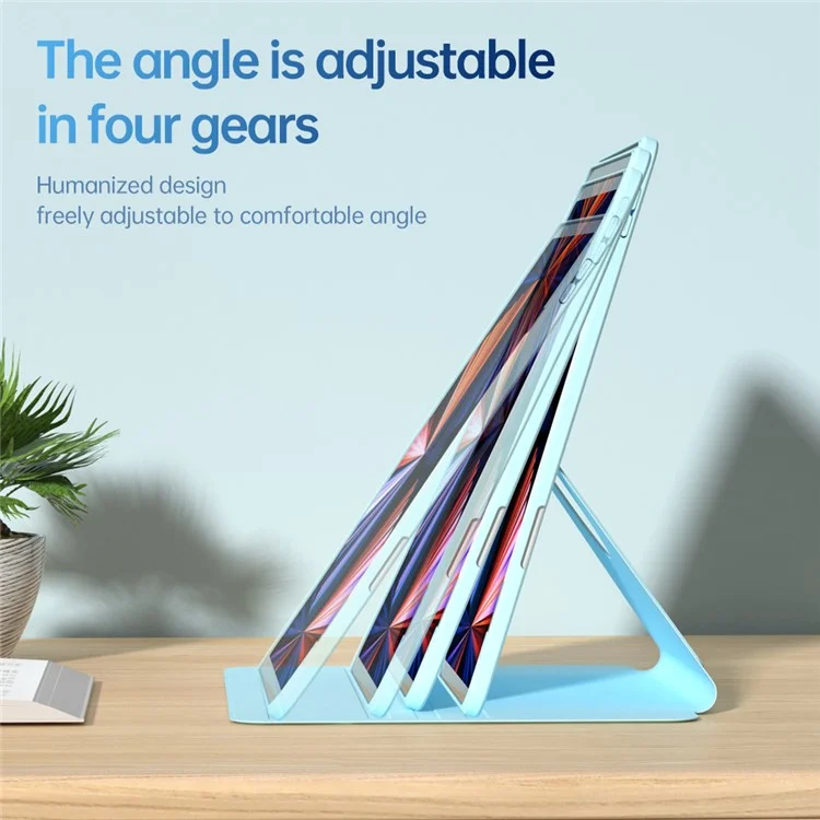 Für iPad 10.9 (2022) Case Anti-Kratzer PU-Leder+Acryl+TPU Auto Wake/Sleep Tablet-Abdeckung - Blau