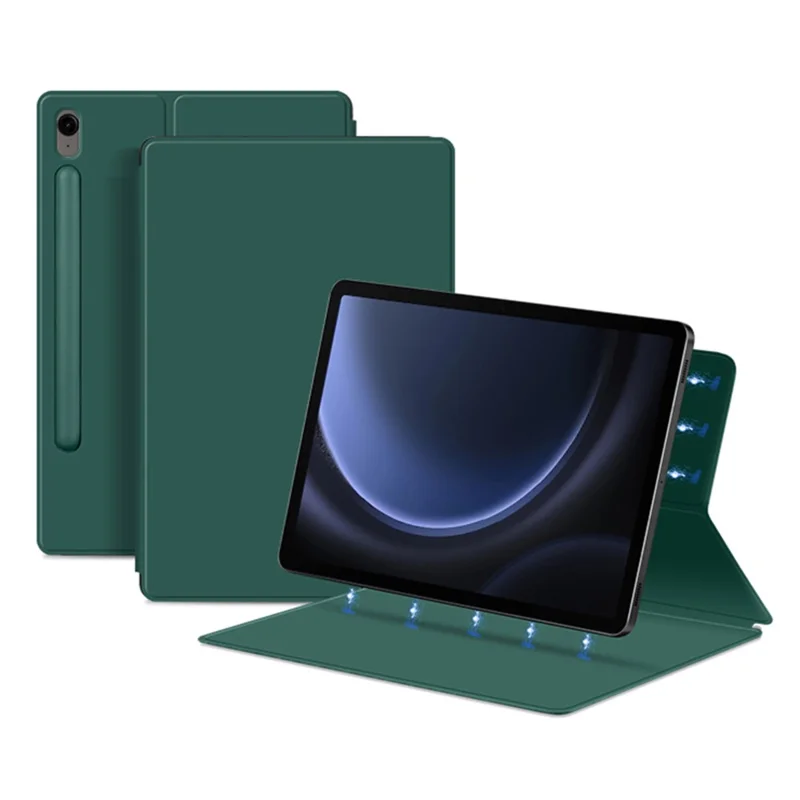 For Samsung Galaxy Tab S10 FE / S9 FE / S9 Tablet Case Magnetic PU Leather Stand Cover - Green