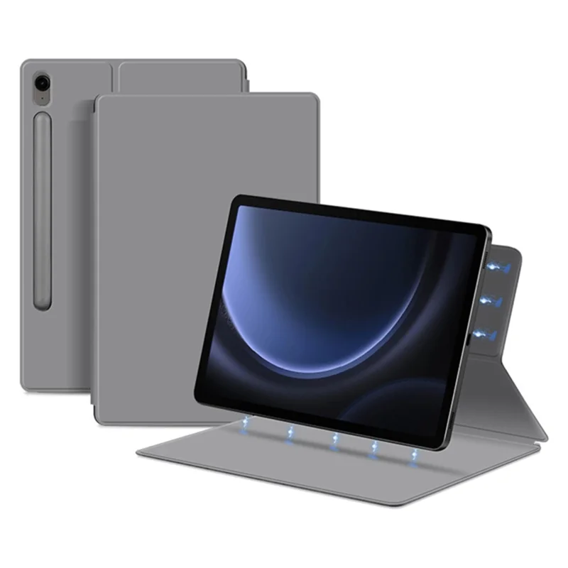 For Samsung Galaxy Tab S10 FE / S9 FE / S9 Tablet Case Magnetic PU Leather Stand Cover - Grey