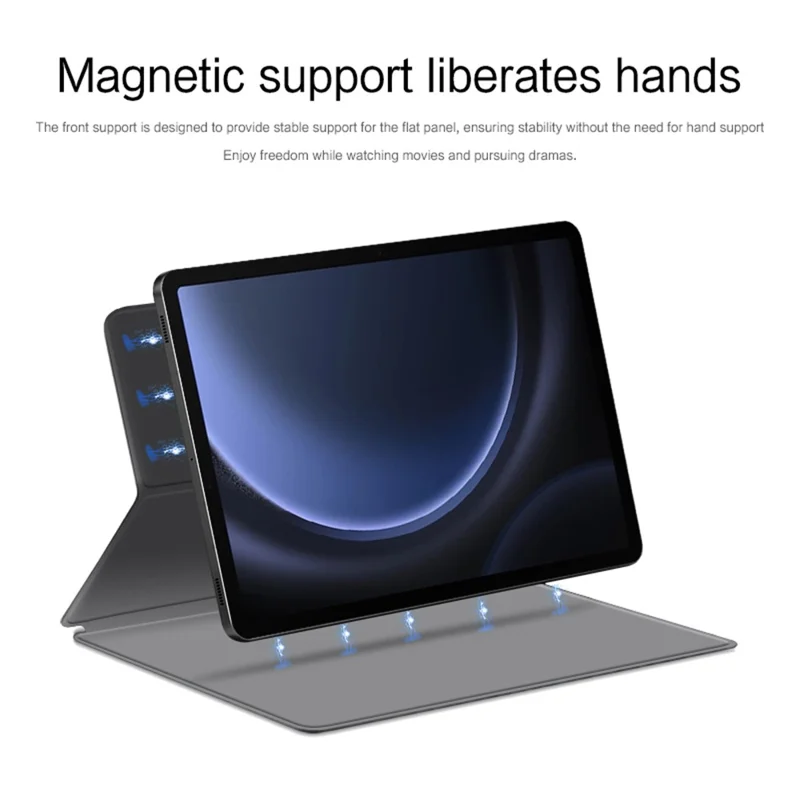 For Samsung Galaxy Tab S10 FE / S9 FE / S9 Tablet Case Magnetic PU Leather Stand Cover - Grey