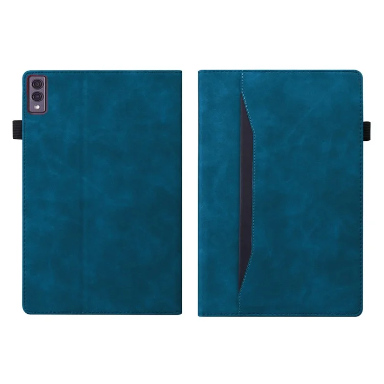 Pour Lenovo Tab M10 5G Coque de protection complète en cuir PU Housse de tablette avec support portefeuille - Bleu
