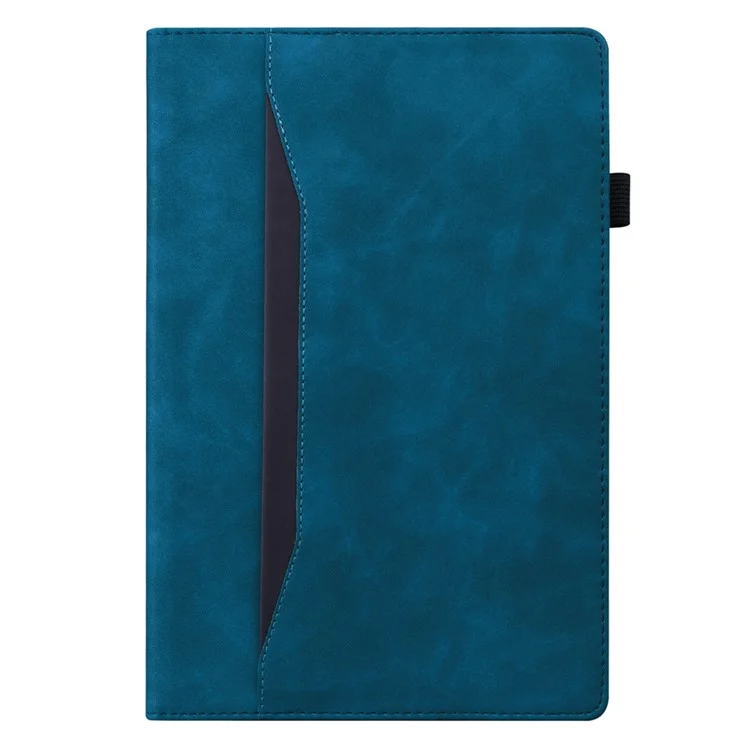Pour Lenovo Tab M10 5G Coque de protection complète en cuir PU Housse de tablette avec support portefeuille - Bleu
