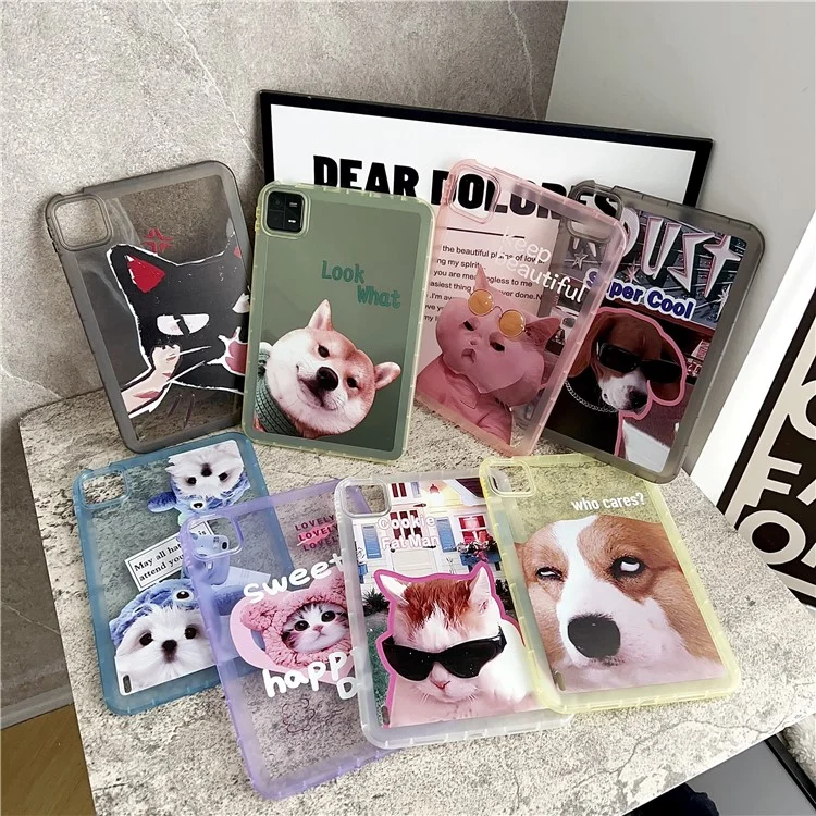For Xiaomi Pad 6 / Pad 6 Pro Protective Case Animal Pattern TPU Anti-Scratch Tablet Cover - Sunglasses Dog