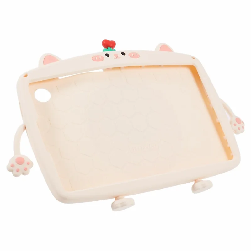 For Samsung Galaxy Tab A9 Case Cartoon Cat Tablet Silicone Cover with 360 Degree Rotation Kickstand