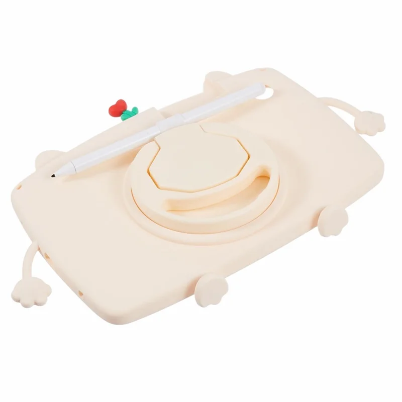 For Samsung Galaxy Tab A9 Case Cartoon Cat Tablet Silicone Cover with 360 Degree Rotation Kickstand