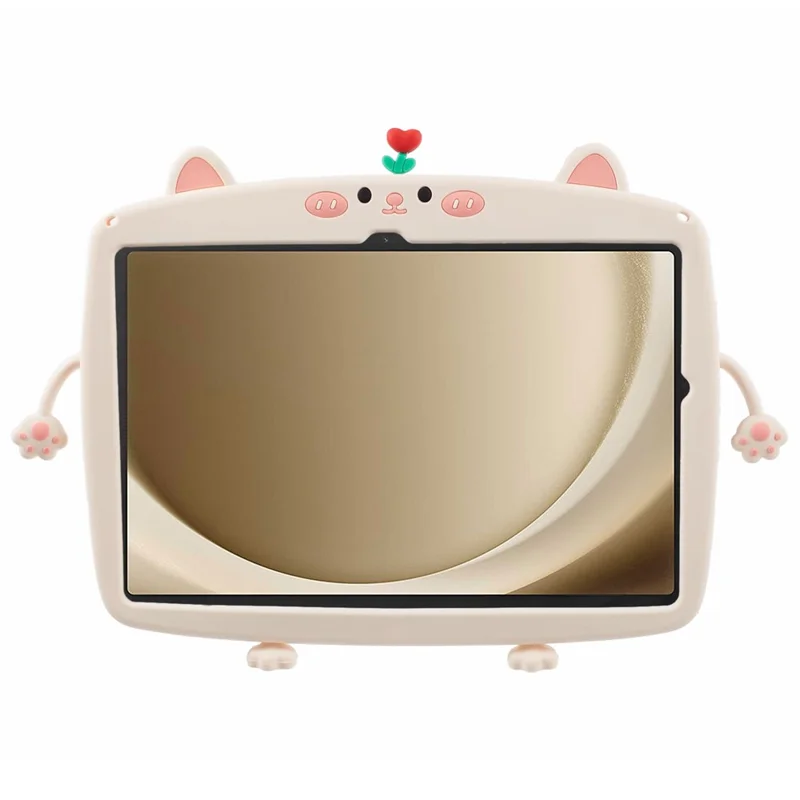 For Samsung Galaxy Tab A11+ / A9+ Silicone Case Rotary Kickstand Cat Style Tablet Cover