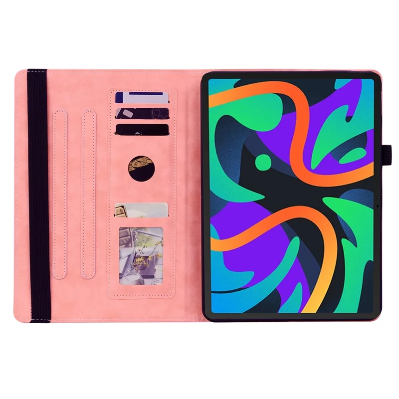 For Lenovo Tab M11 / Xiaoxin Pad 11 2024 Protective Shell Flower Pattern PU Leather Stand Tablet Cover - Pink