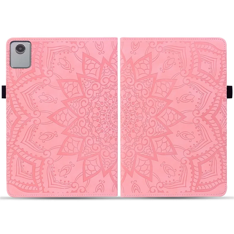 For Lenovo Tab M11 / Xiaoxin Pad 11 2024 Protective Shell Flower Pattern PU Leather Stand Tablet Cover - Pink