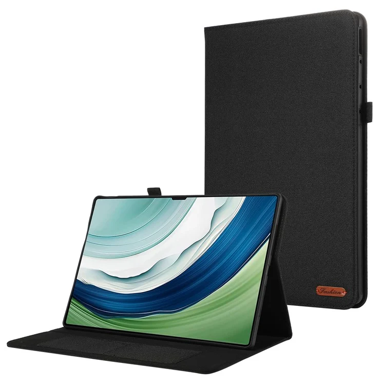 For Huawei MatePad Pro 13.2 Case Cloth Texture Tablet Leather Cover with Card Holder - Black