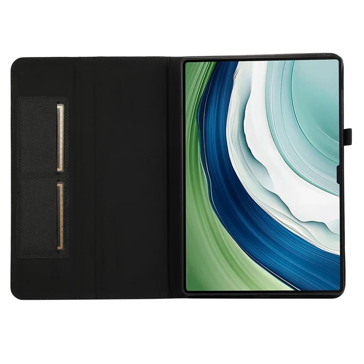 For Huawei MatePad Pro 13.2 Case Cloth Texture Tablet Leather Cover with Card Holder - Black
