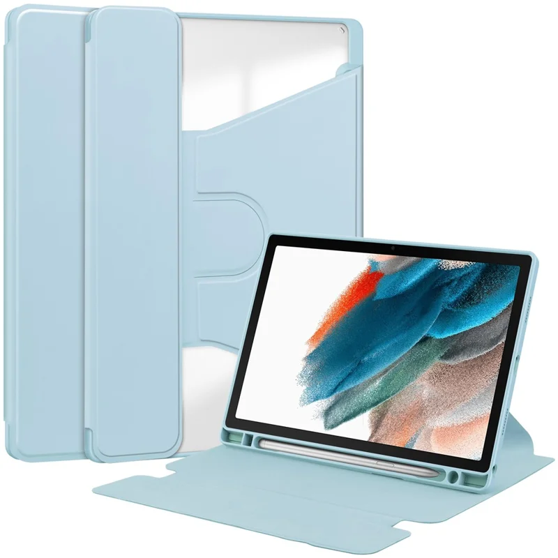 For Samsung Galaxy Tab A8 10.5 (2021) / (2022) Rotating Case PU Leather Tablet Cover (without Keyboard) - Sky Blue