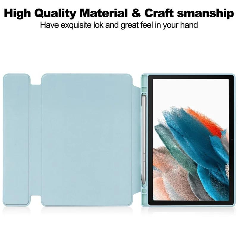 For Samsung Galaxy Tab A8 10.5 (2021) / (2022) Rotating Case PU Leather Tablet Cover (without Keyboard) - Sky Blue