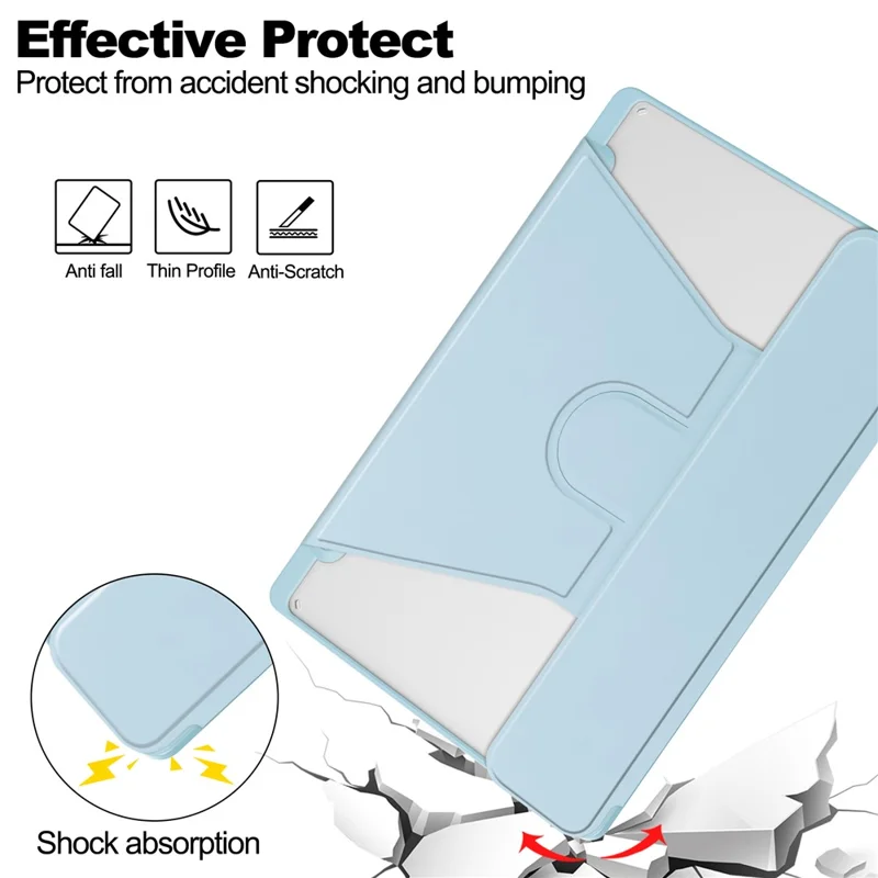 For Samsung Galaxy Tab A8 10.5 (2021) / (2022) Rotating Case PU Leather Tablet Cover (without Keyboard) - Sky Blue