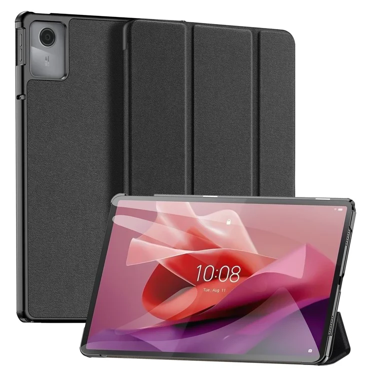 DUX DUCIS Domo Series for Lenovo Tab M11 / Xiaoxin Pad 11 2024 Leather Case Tri-fold Stand Tablet Cover - Black