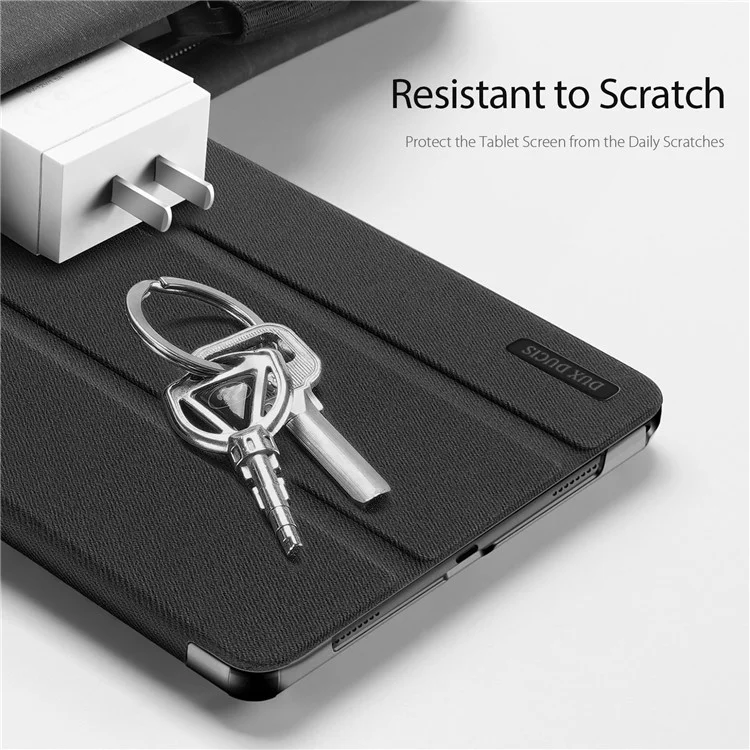 DUX DUCIS Domo Series for Lenovo Tab M11 / Xiaoxin Pad 11 2024 Leather Case Tri-fold Stand Tablet Cover - Black