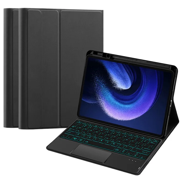 Per Xiaomi Pad 6 Backlight Touchpad Bluetooth Keyboard con Penna Slot Leather Tablet Cased