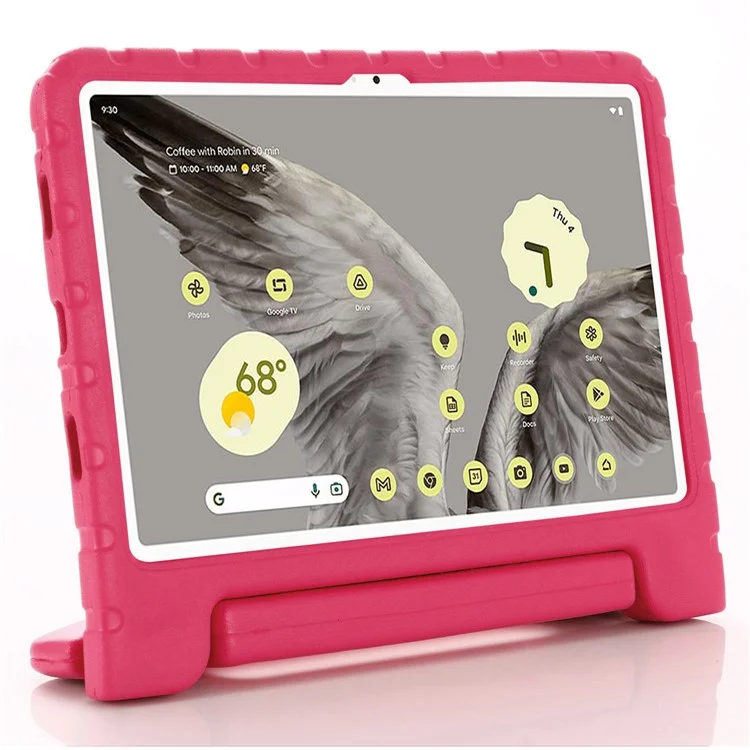 For Google Pixel Tablet Case Anti-drop EVA Tablet Cover with Handle Kickstand - Rose