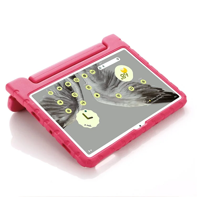 For Google Pixel Tablet Case Anti-drop EVA Tablet Cover with Handle Kickstand - Rose