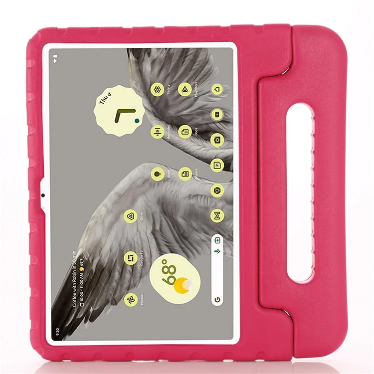 For Google Pixel Tablet Case Anti-drop EVA Tablet Cover with Handle Kickstand - Rose
