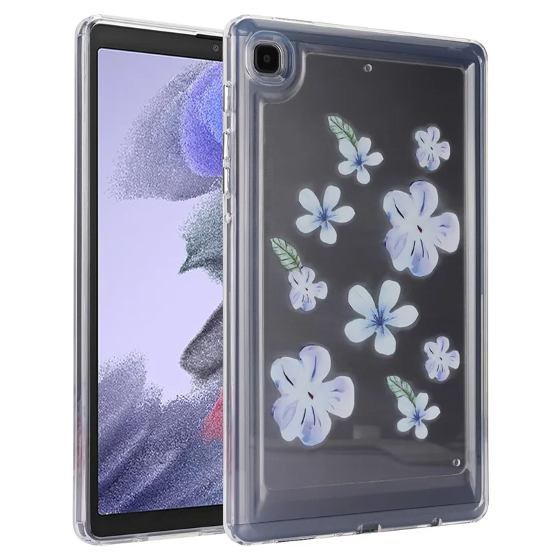 For Samsung Galaxy Tab A7 Lite 8.7-inch T225 T220 Case Flower Pattern PC+TPU Tablet Cover - Violet