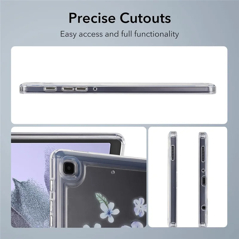 For Samsung Galaxy Tab A7 Lite 8.7-inch T225 T220 Case Flower Pattern PC+TPU Tablet Cover - Violet