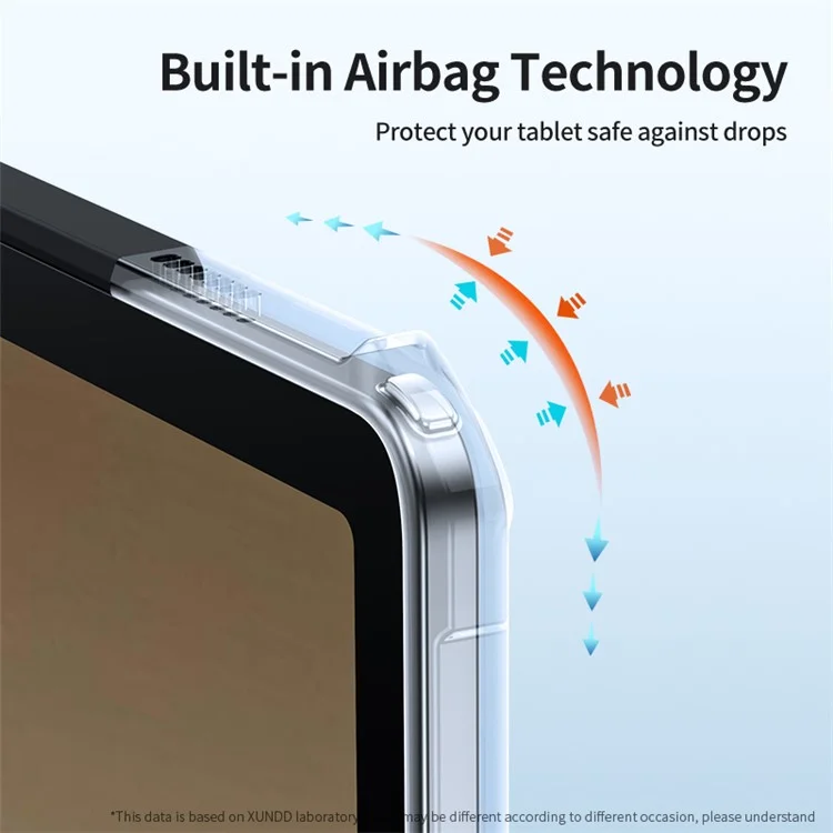 XUNDD Pour Samsung Galaxy Tab A9+ Kickstand Tablet Case Air Cushion Acrylic+TPU Cover - Noir