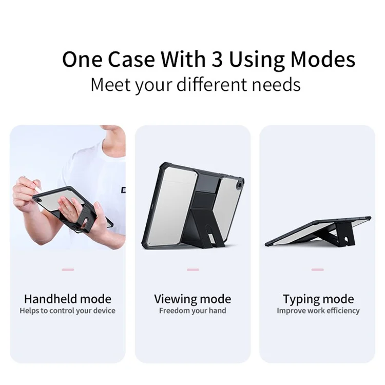 XUNDD Pour Samsung Galaxy Tab A9+ Kickstand Tablet Case Air Cushion Acrylic+TPU Cover - Noir