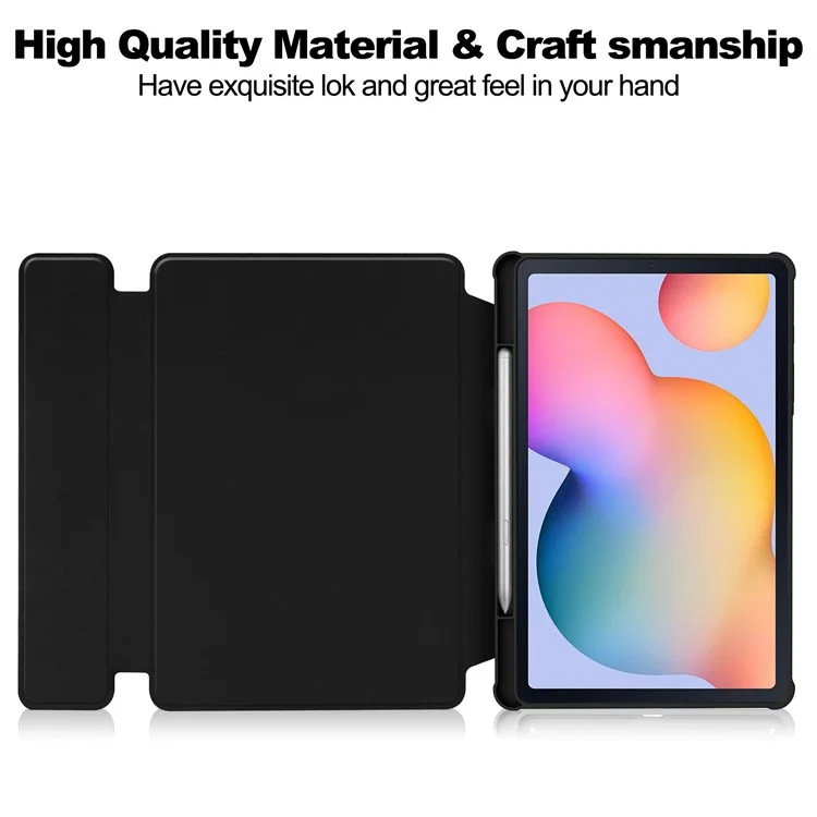 Para Samsung Galaxy Tab S6 Lite (2024) / S6 Lite (2022) / S6 Lite (2020) Capa com Teclado Bluetooth PU+Acrílico Capa de Tablet - Preto