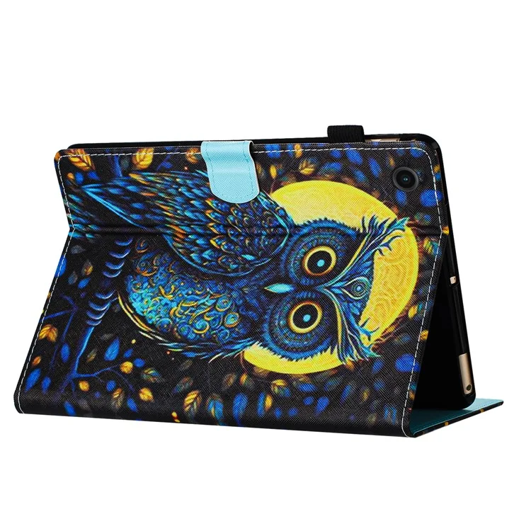 Für Lenovo Tab M10 Plus (3. Generation) Case Pattern Printing Auto Sleep / Wake PU-Leder-Tablet-Cover - Eule