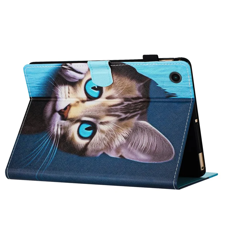 For Samsung Galaxy Tab A8 10.5 (2021) X205 / X200 Shockproof Case Anti-Drop PU Leather Tablet Cover - Cat
