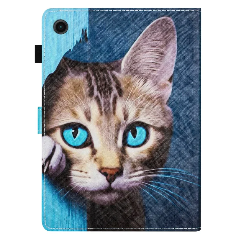For Samsung Galaxy Tab A8 10.5 (2021) X205 / X200 Shockproof Case Anti-Drop PU Leather Tablet Cover - Cat
