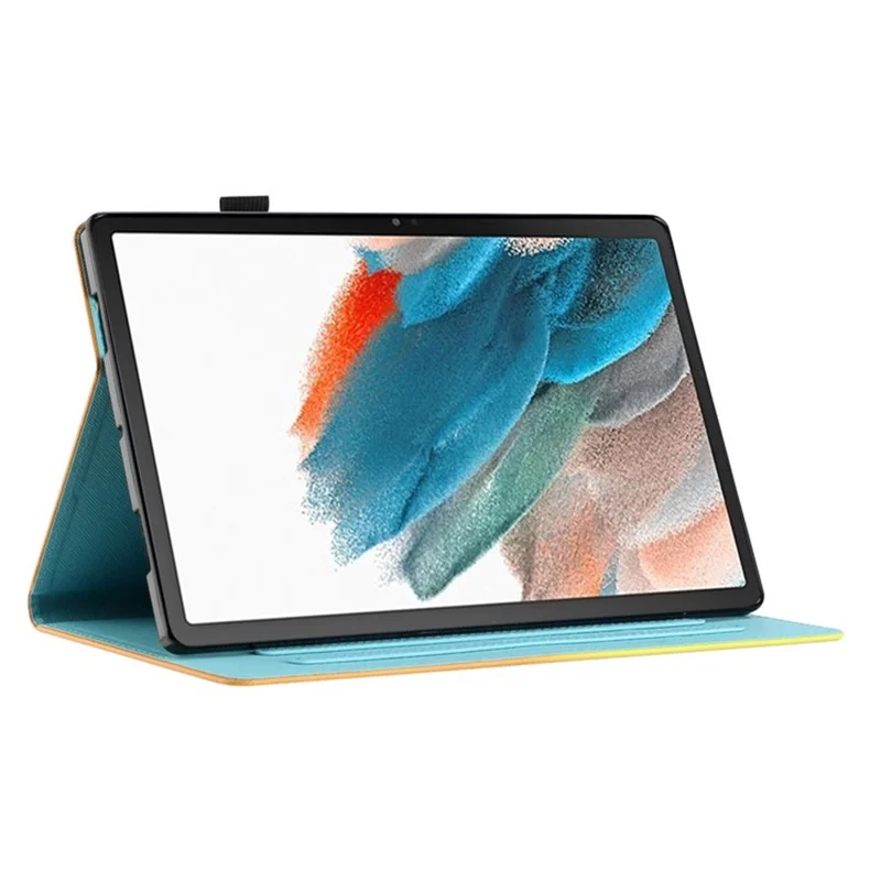 For Samsung Galaxy Tab A9+ Case Auto Wake / Sleep Shockproof PU Leather Tablet Case - Flower