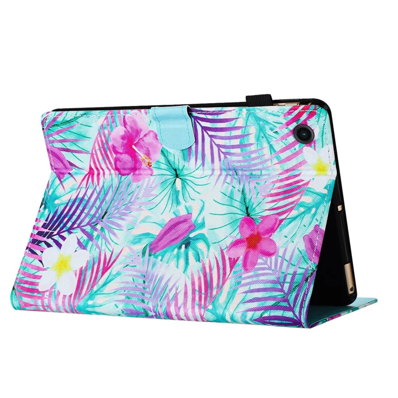 For Samsung Galaxy Tab A9+ Case Auto Wake / Sleep Shockproof PU Leather Tablet Case - Flower