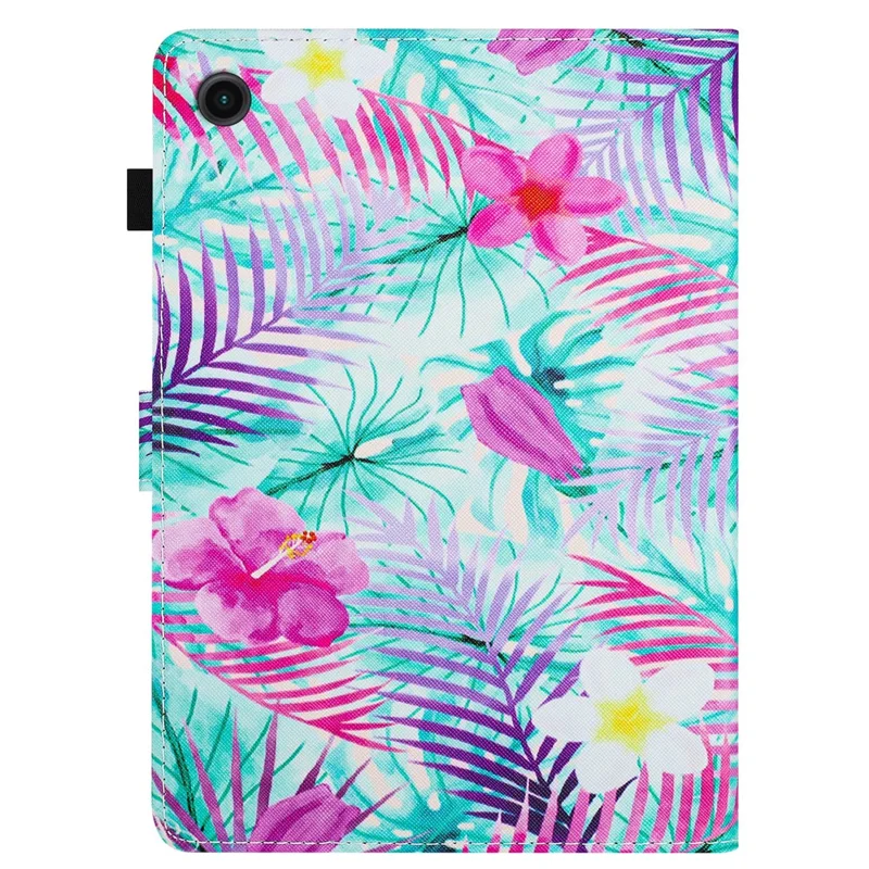 For Samsung Galaxy Tab A9+ Case Auto Wake / Sleep Shockproof PU Leather Tablet Case - Flower
