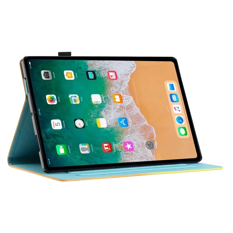Para iPad Pro 11-inch (2018) / (2020) / (2021) / (2022) / iPad Air (2020) / (2022) Funda con Patrón Impreso Anticontusión de Cuero PU Plegable Cubierta de Tableta - Flor
