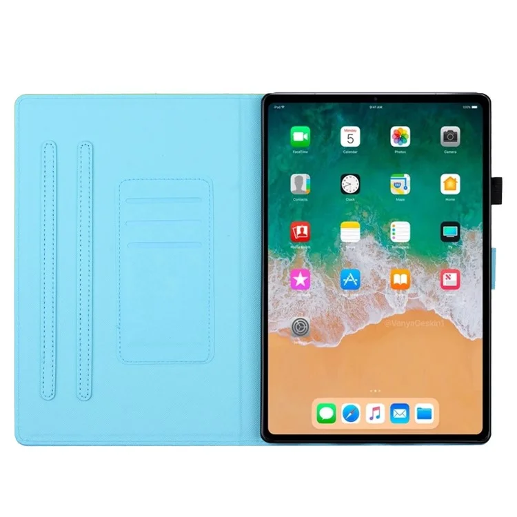 Para iPad Pro 11-inch (2018) / (2020) / (2021) / (2022) / iPad Air (2020) / (2022) Funda con Patrón Impreso Anticontusión de Cuero PU Plegable Cubierta de Tableta - Flor