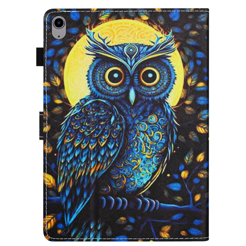 For iPad mini (2024) / mini (2021) Protective Case Pattern Printed Card Slot PU Leather Folio Flip Cover - Owl