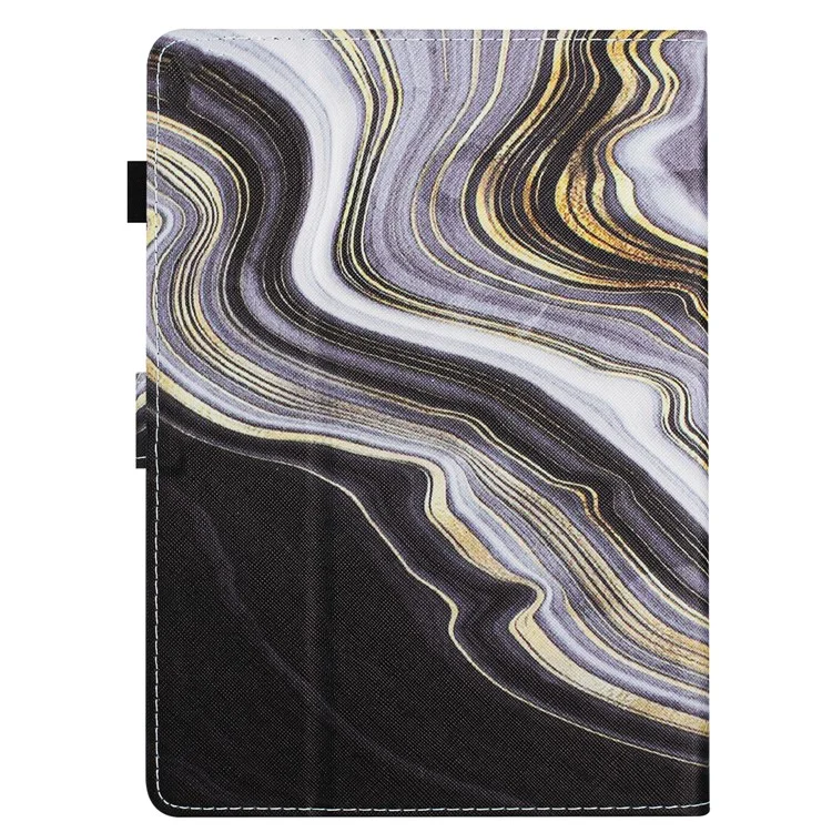 For Amazon Kindle Paperwhite (2015) / 2 (2015) / 3 (2015) / 4 (2018) Case PU Leather Smart Tablet Cover- Black+Gold Marble