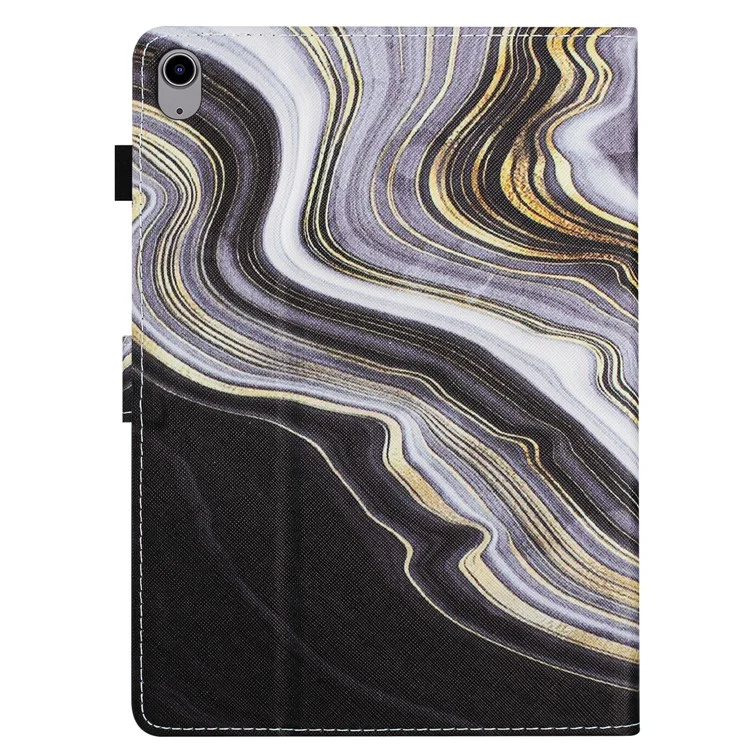 Para Lenovo Tab P11 J606F Funda de piel con estampado Funda inteligente de despertar / dormir para tableta - Mármol negro y dorado