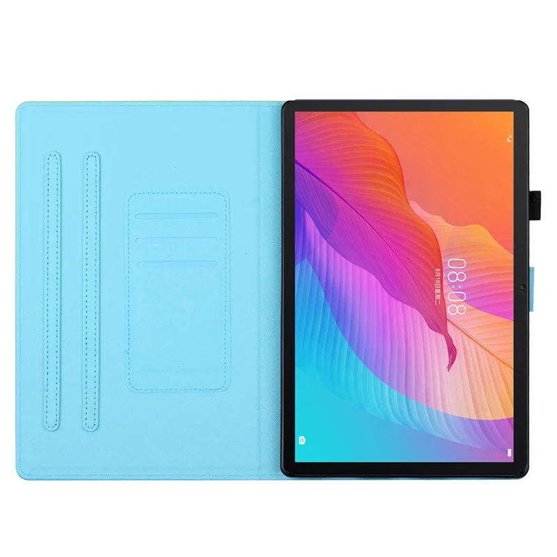 For Honor Pad 6 / Pad X6 / Huawei Enjoy Tablet 2 / MatePad T 10 / T 10S Étui en cuir PU motif tablette - Marbre doré+bleu