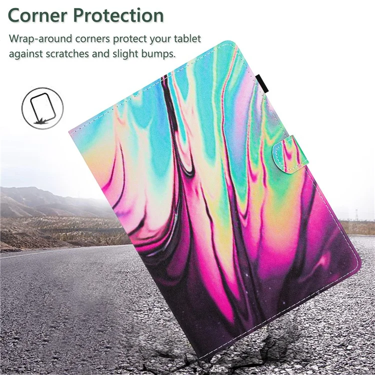 For iPad Mini / mini 2 / mini 3 / mini 4 / mini (2019) Case PU Leather Pattern Folio Tablet Cover - Rose Blue Marble