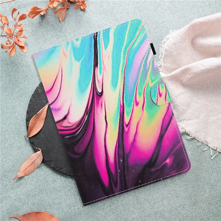 Funda de cuero para Amazon Fire Max 11, con soporte de visualización y patrón de cubierta para tableta - Mármol azul rosa