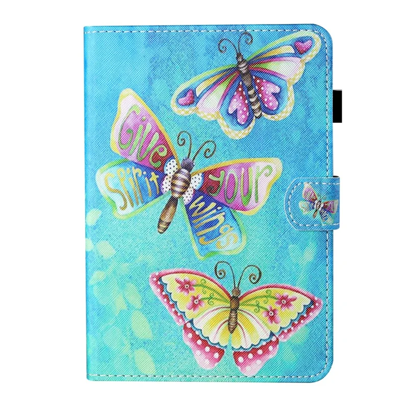 Pour le Samsung Galaxy Tab A9+ Case PU Leather Stand Pattern Tablet Cover - Colorful Butterflies
