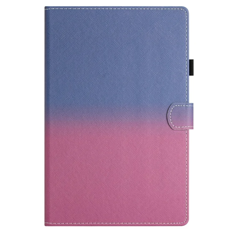 For Samsung Galaxy Tab A9+ Case Stitching Gradient PU Leather Tablet Cover - Blue / Rose