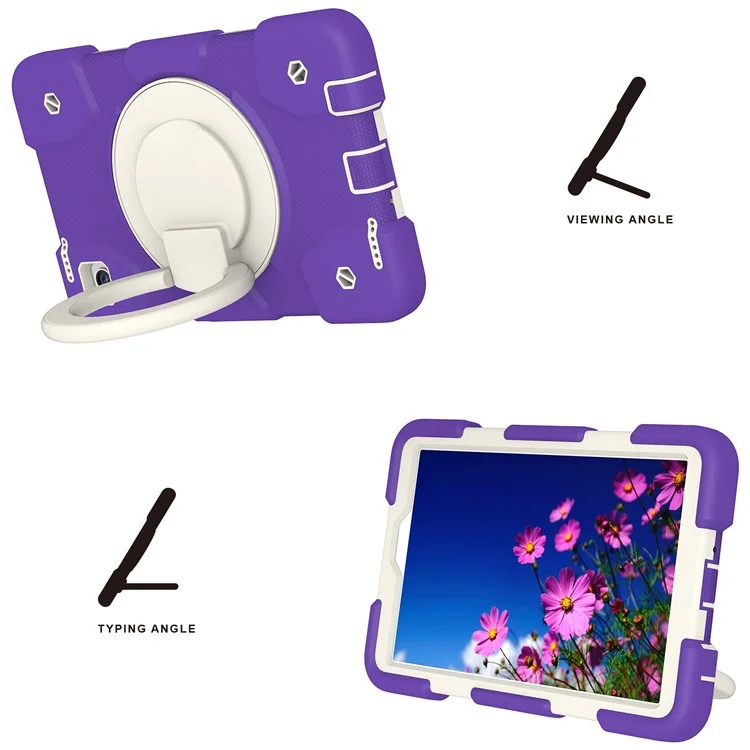 Für Samsung Galaxy Tab A9 Case Pc+silikonring -kickstand -tablet -abdeckung Mit Schultergurt - Dunkelviolett