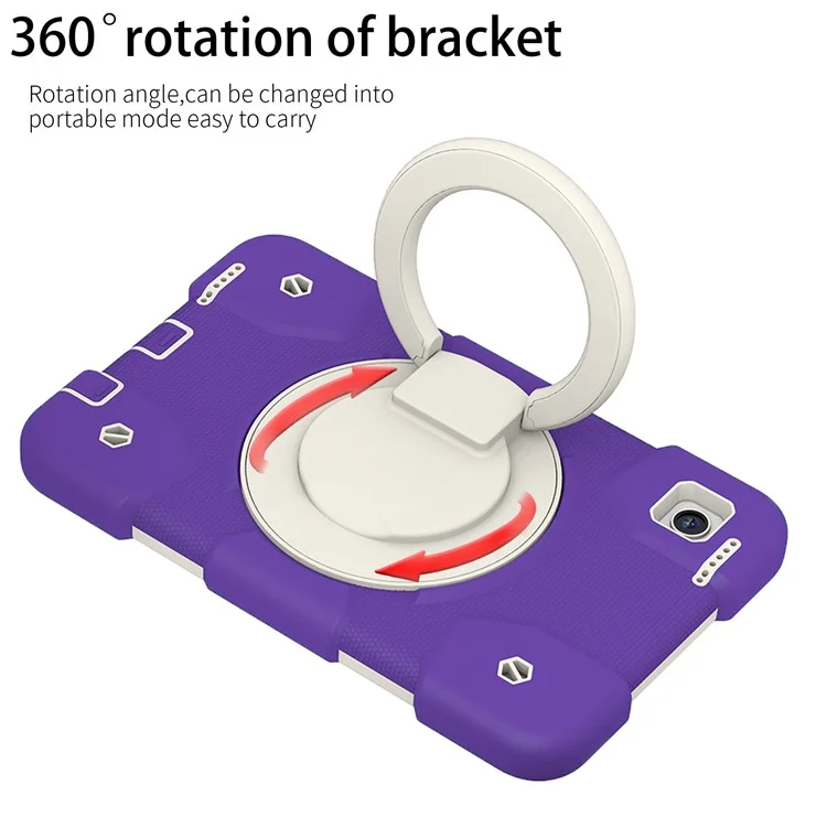 Für Samsung Galaxy Tab A9 Case Pc+silikonring -kickstand -tablet -abdeckung Mit Schultergurt - Dunkelviolett