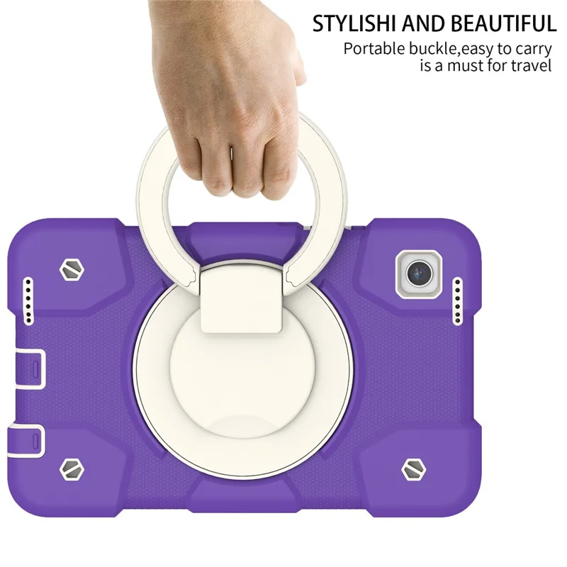 Für Samsung Galaxy Tab A9 Case Pc+silikonring -kickstand -tablet -abdeckung Mit Schultergurt - Dunkelviolett