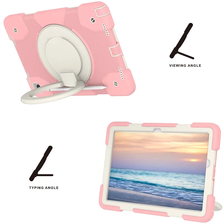Pour Samsung Galaxy Tab a9 + Couvrette de Tablette en Silicone à L'épreuve du Boîtier Case Avec Kickstand en Anneau - Sakura Rose