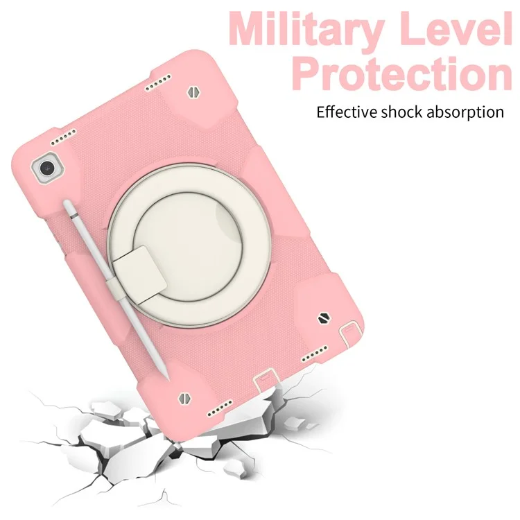 Pour Samsung Galaxy Tab a9 + Couvrette de Tablette en Silicone à L'épreuve du Boîtier Case Avec Kickstand en Anneau - Sakura Rose